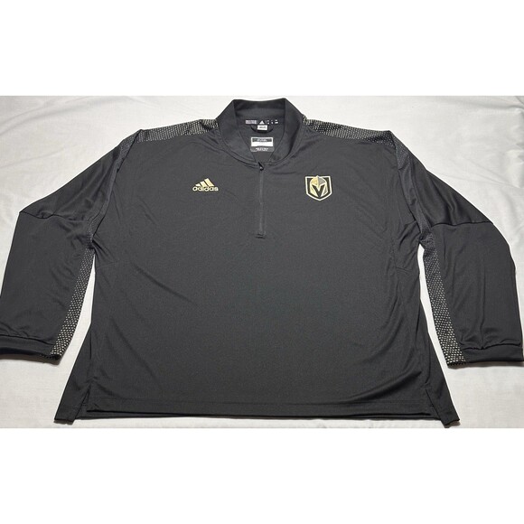Adidas NHL Las Vegas Golden Nights 1/4 Zip Black Pullover Size XL - Picture 1 of 13